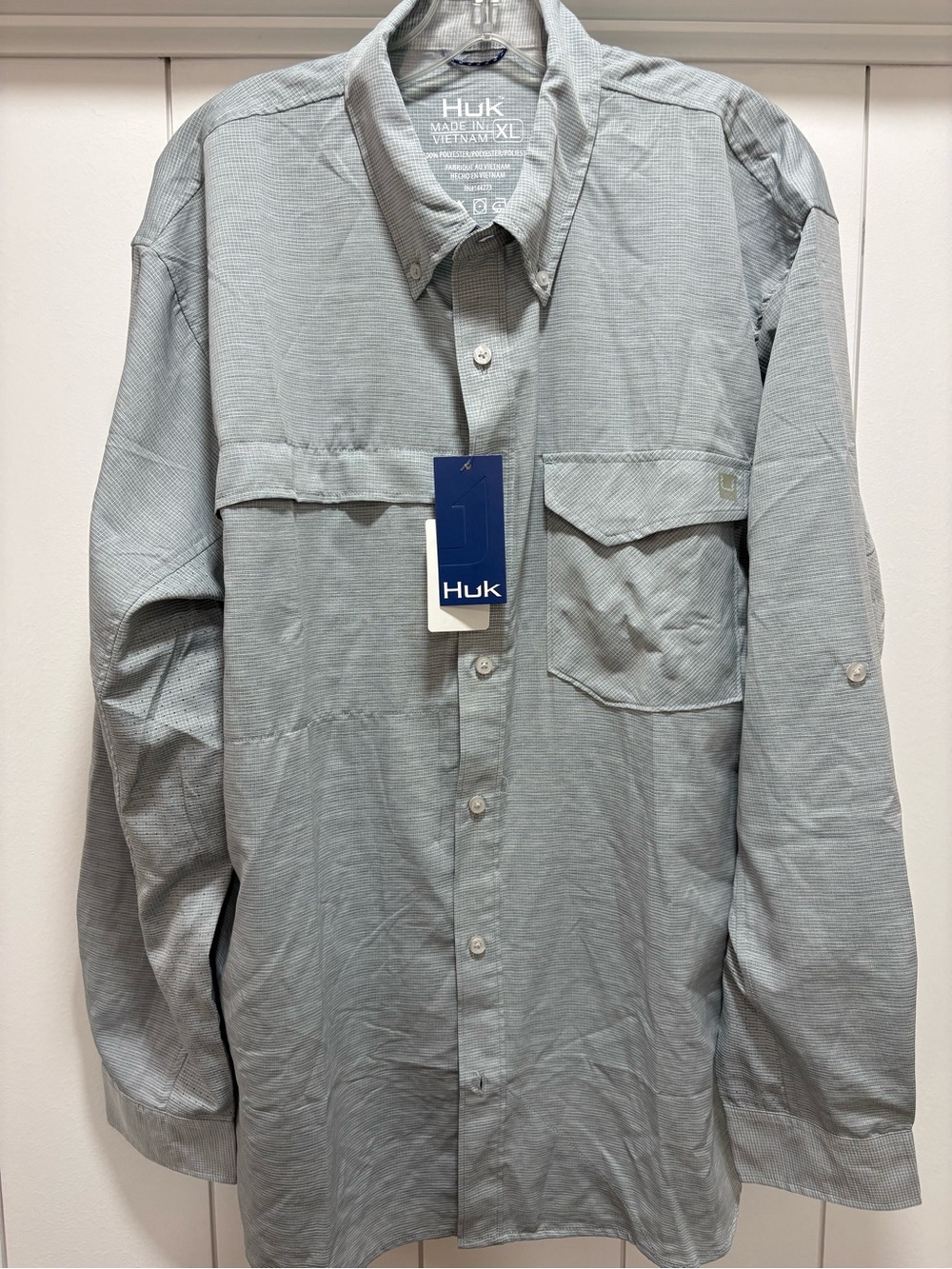 Huk Tide Point Heathered Ripstop Shirt Mens XL Fishing Performance UPF 30 NWT
